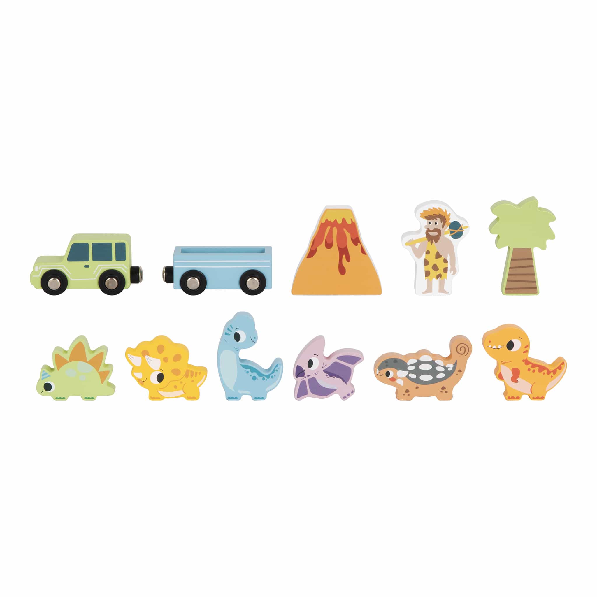 Tooky Toy Dinosaur World Wooden Portable Playset