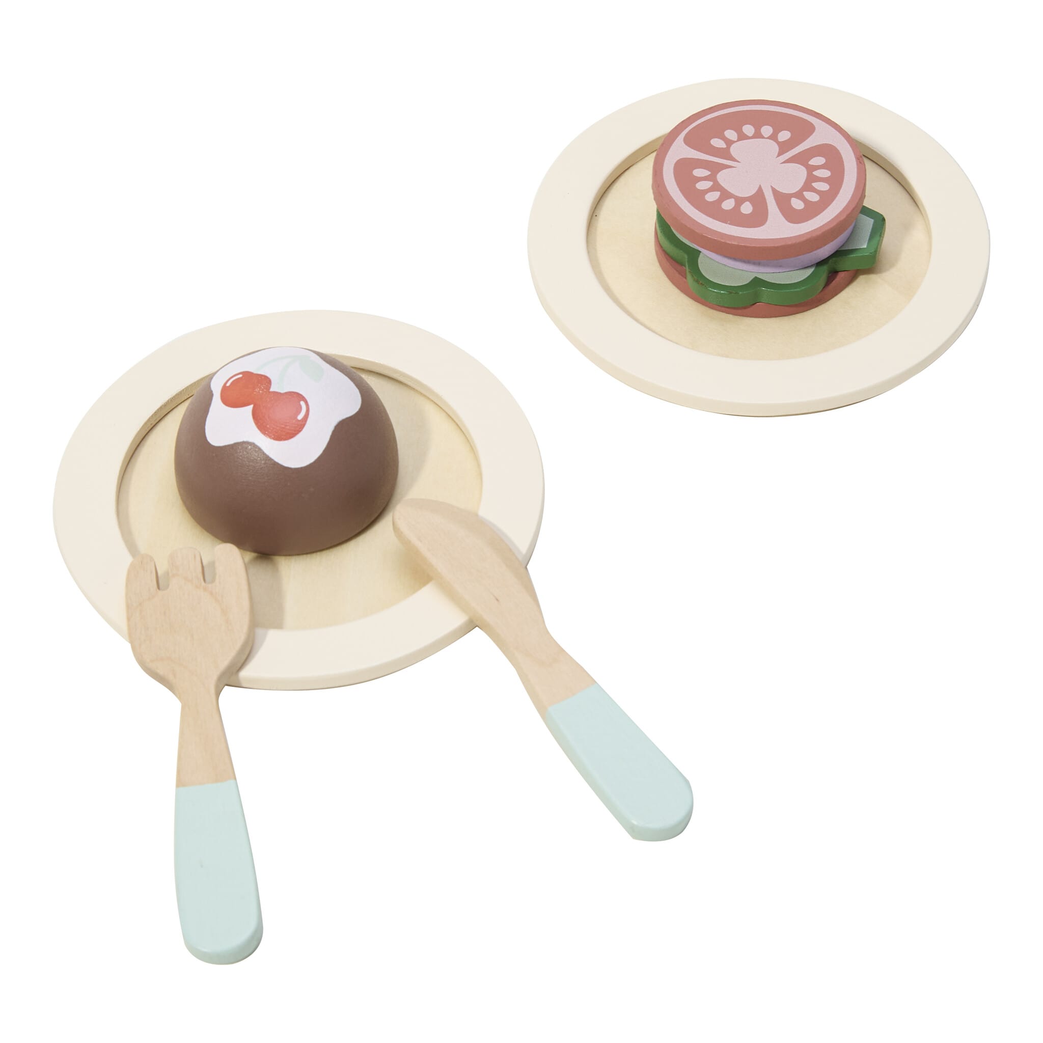 Tooky Toy Wooden Dinner Set Pretend Play Food and Tableware