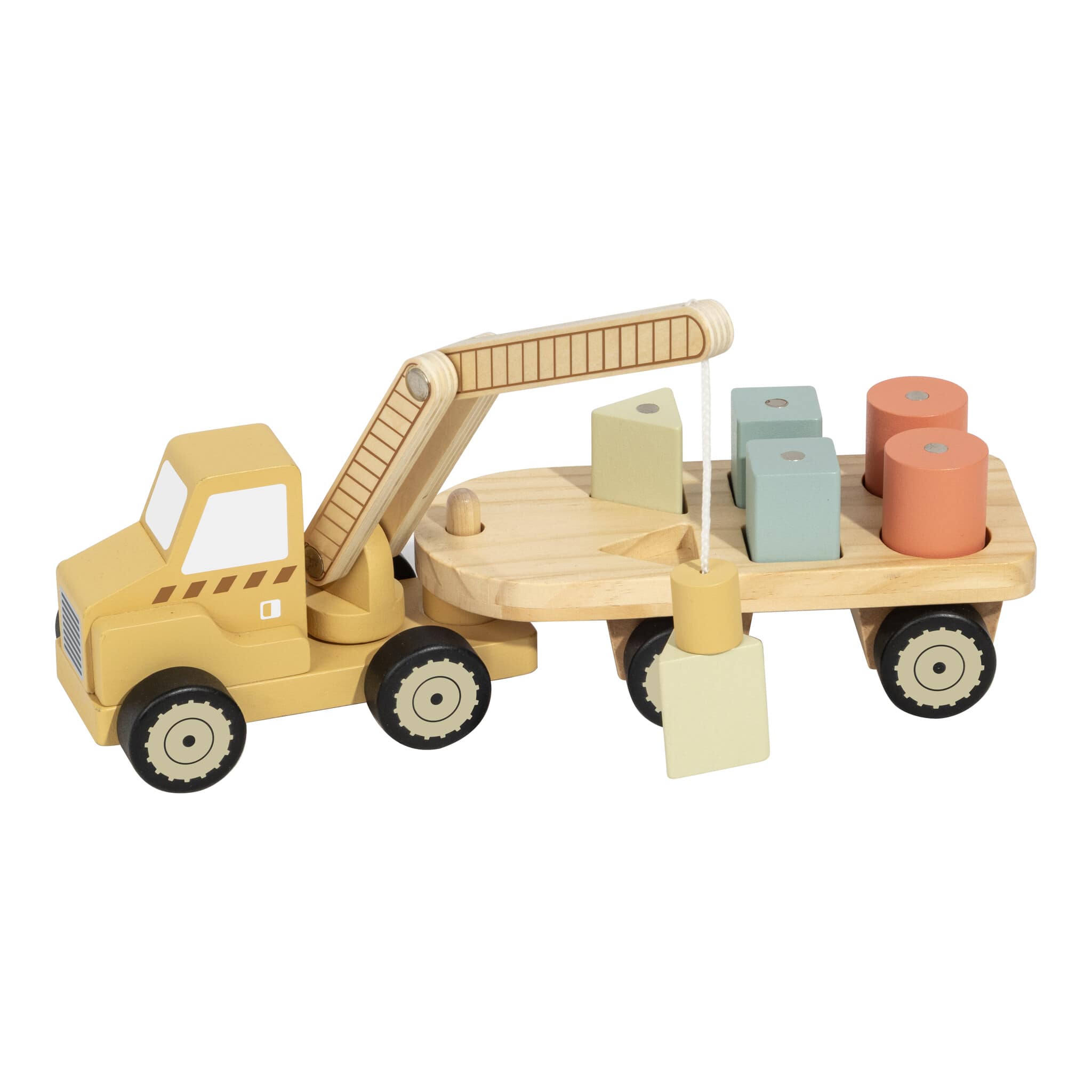 Tooky Toy Wooden Loading Truck with Magnetic Crane