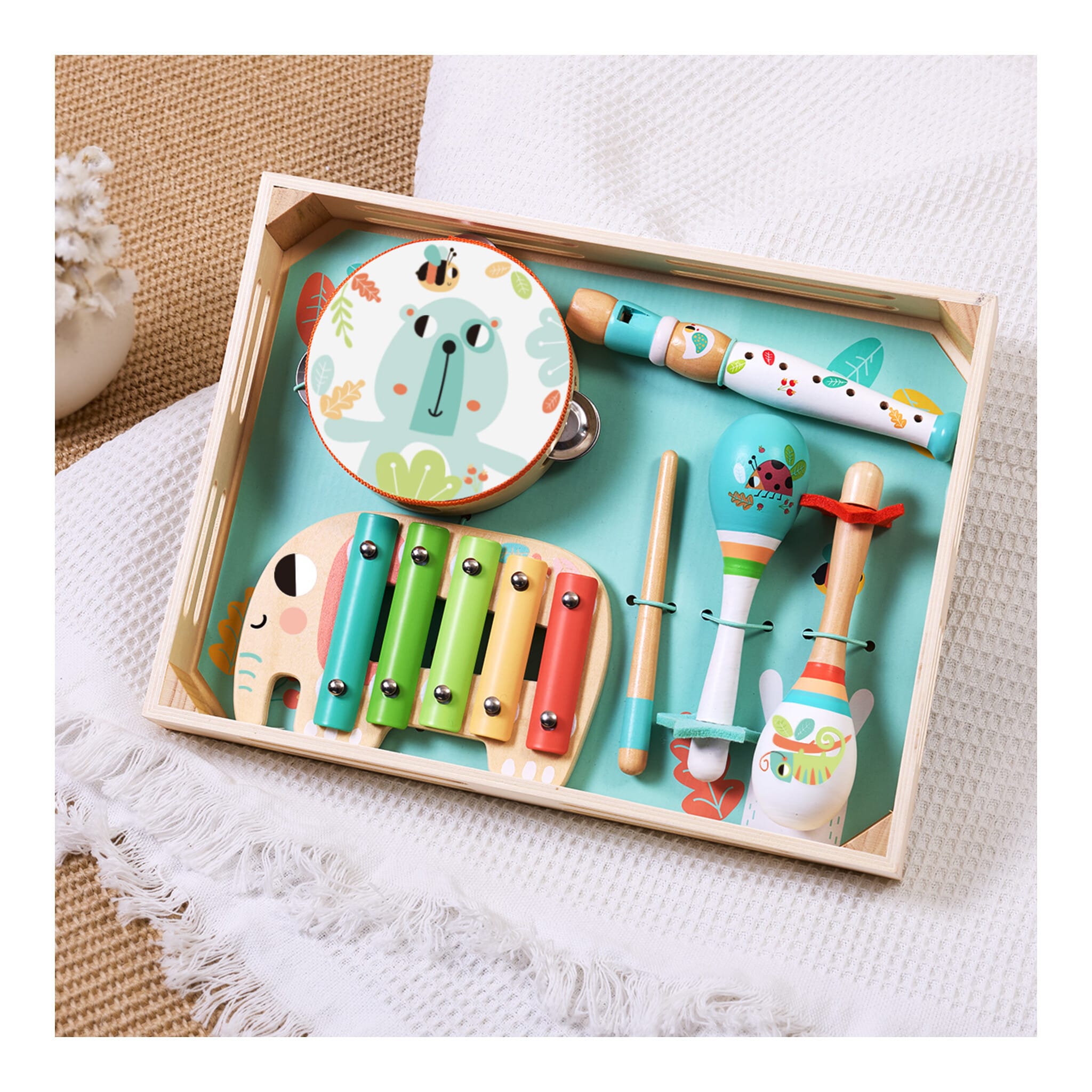 Tooky Toy Wooden Musical Instrument Set – 6 Pieces