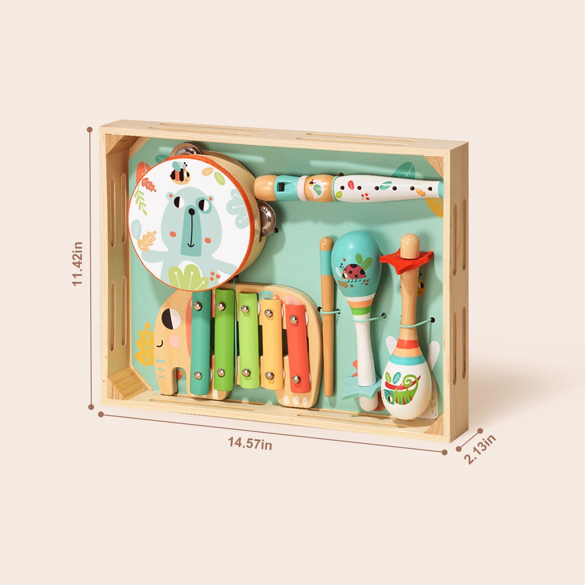 Tooky Toy Wooden Musical Instrument Set – 6 Pieces
