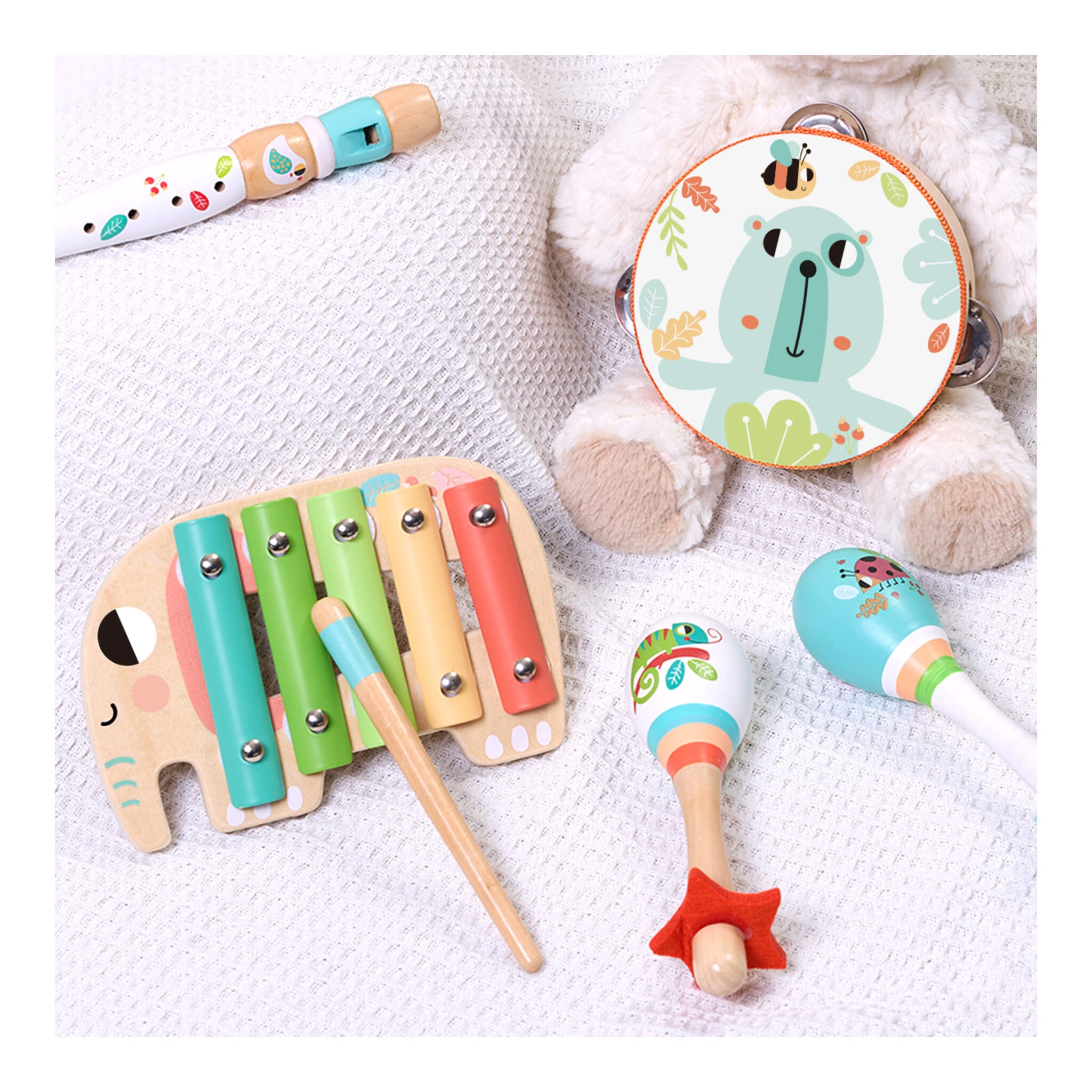 Tooky Toy Wooden Musical Instrument Set – 6 Pieces