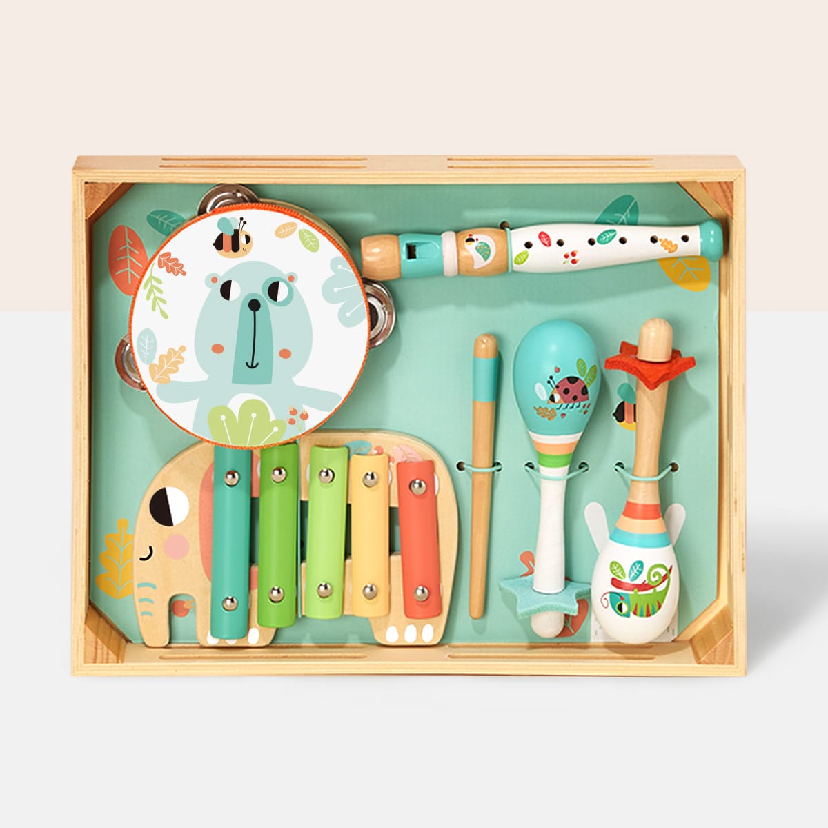 Tooky Toy Wooden Musical Instrument Set – 6 Pieces