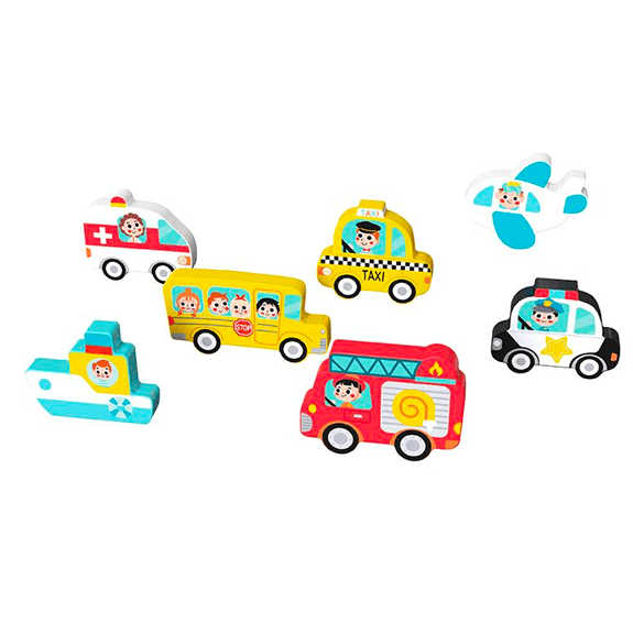 Tooky Toy's Wooden 6 Piece Chunky Puzzle - Transportation 6972633372882
