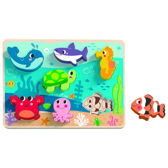 Tooky Toy's Wooden 7 Piece Chunky Puzzle - Marine 6972633374374