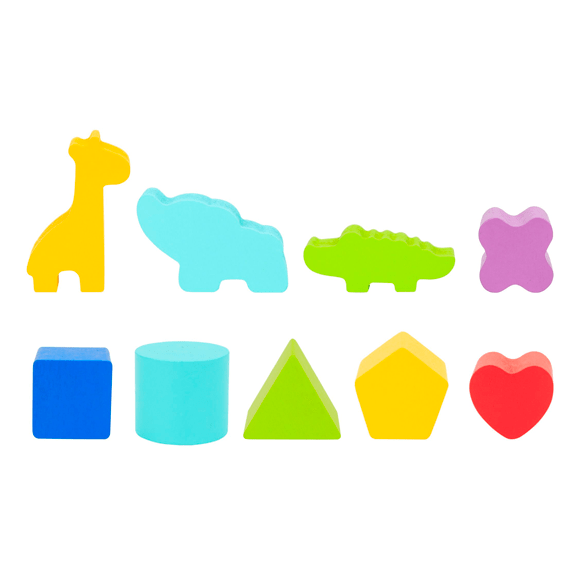 Tooky Toy's Wooden Animal Shape Sorter 6972633372776