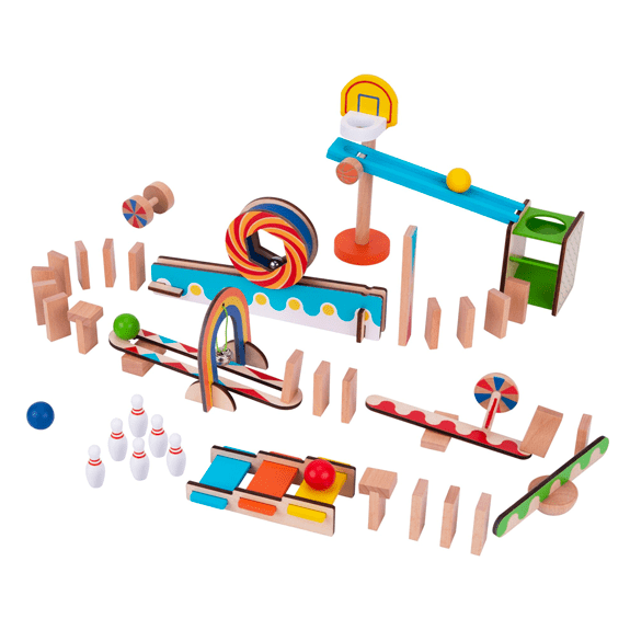 Tooky Toy's Wooden Domino Run 6973633374718