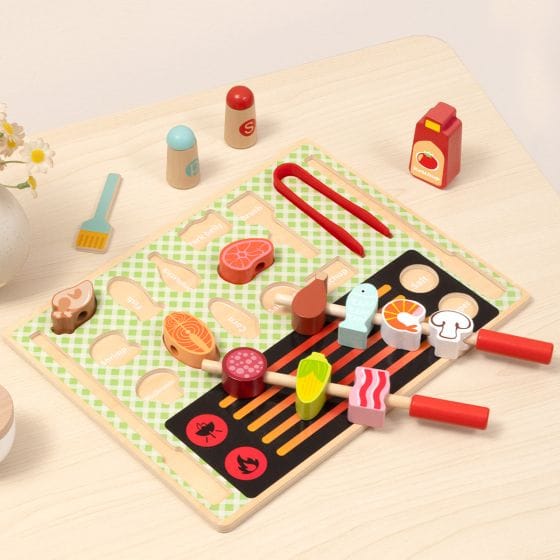 Tooky Toy - Wooden Grill Play Set 6972633378075