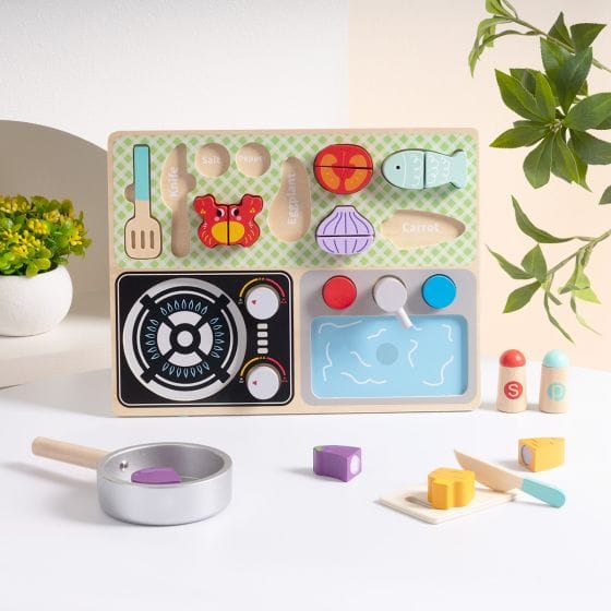 Tooky Toy - Wooden Kitchen Play Set 6972633378112