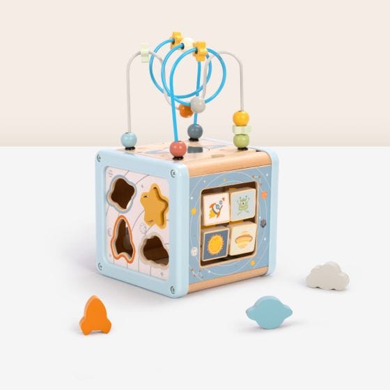 Tooky Toy - Wooden Play Cube - Space 6976831551209