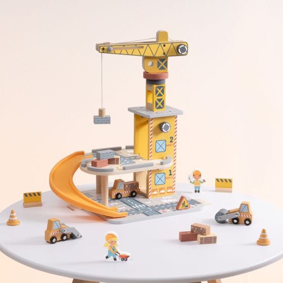 Tooky Toy - Wooden Port Crane Set 6976831554859