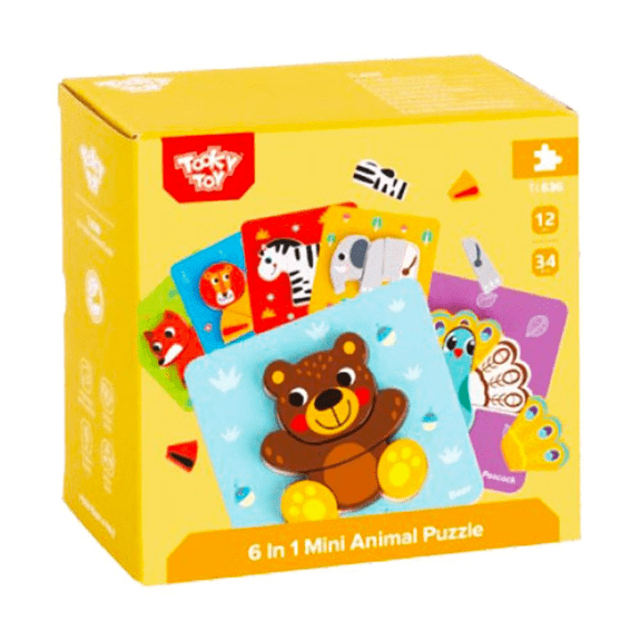 Tooky Toy: 6 in 1 Animal Puzzle 6970090044366