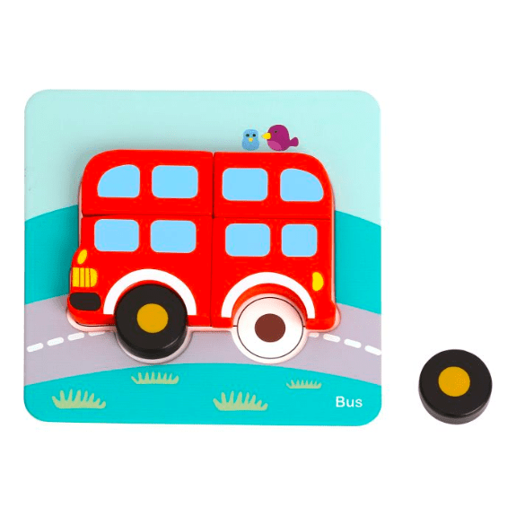 Tooky Toy's - Wooden 6 in 1 Mini Transportation Puzzle 6970090044380