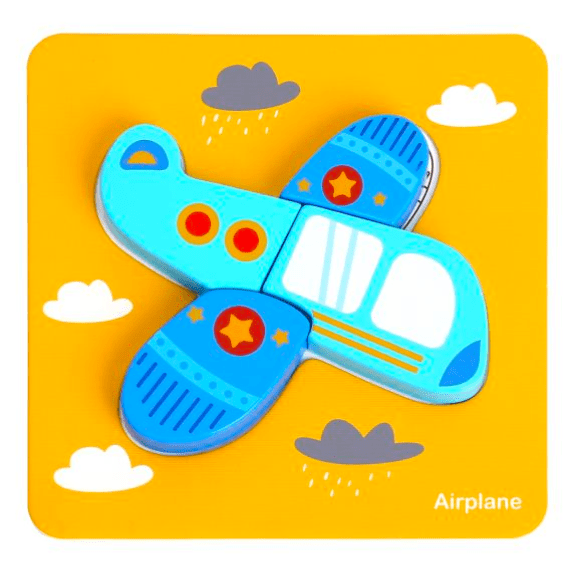 Tooky Toy's - Wooden 6 in 1 Mini Transportation Puzzle 6970090044380
