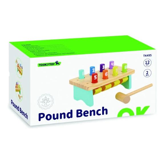 Tooky Toy's Wooden Pound Bench 6972633374596