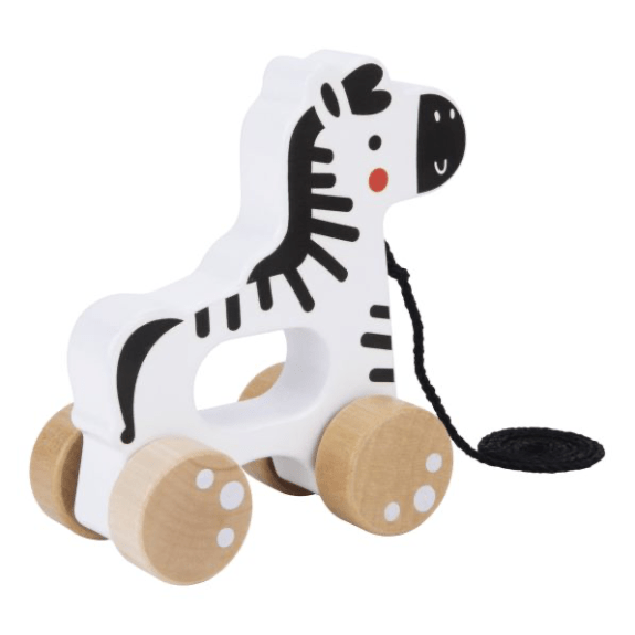 Tooky Toy's Wooden Pull Along Zebra 6972633376361