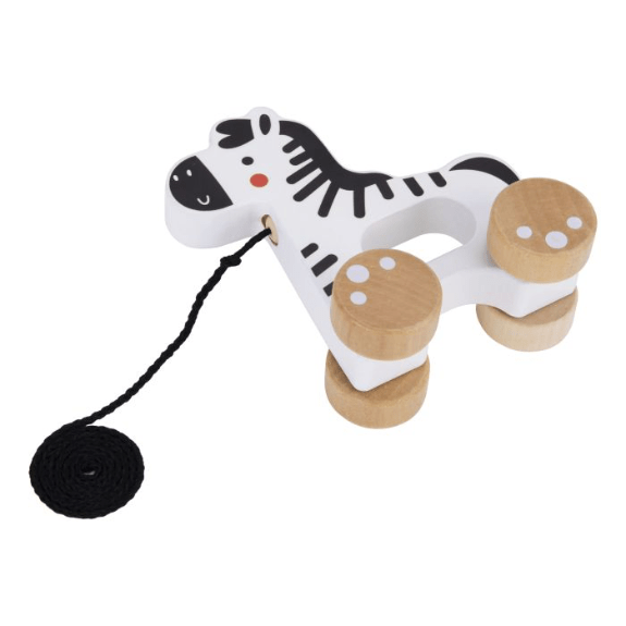 Tooky Toy's Wooden Pull Along Zebra 6972633376361