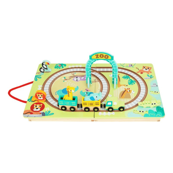 Tooky Toy's Wooden Tabletop Railroad Zoo 6972633372936