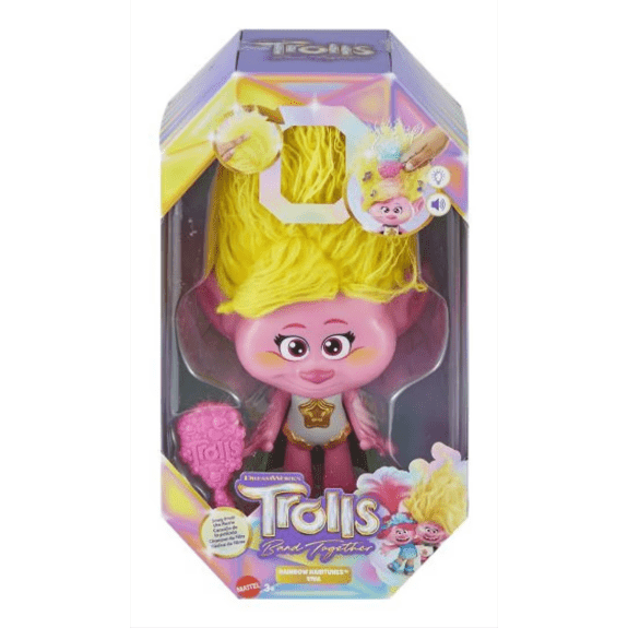 Trolls 3 Band Together Rainbow HairTunes Viva Singing Doll