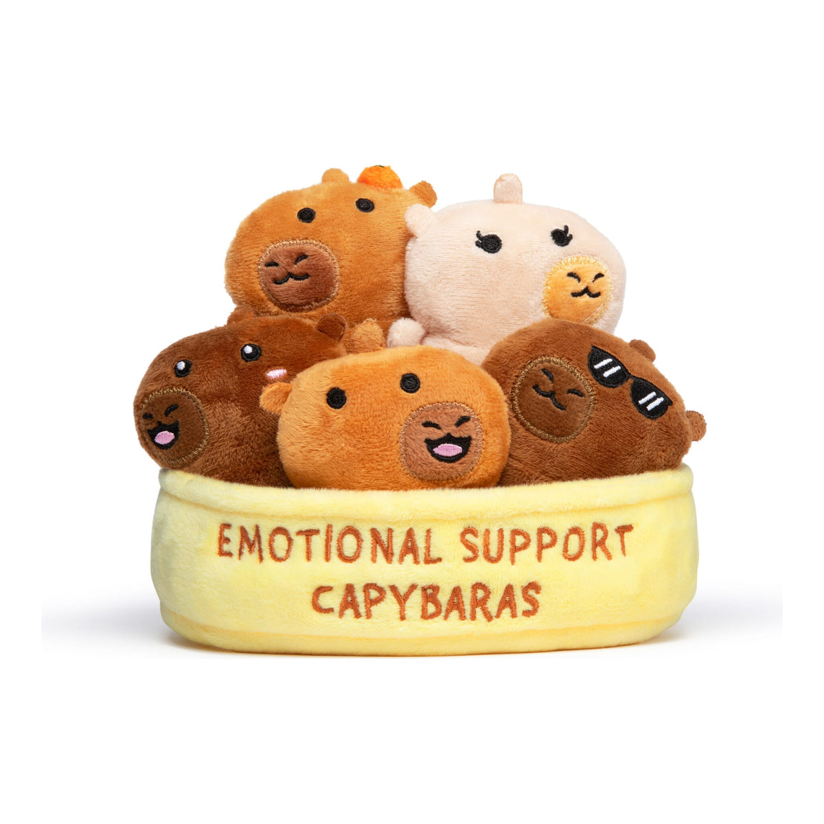 Relatable Emotional Support Capybaras Plush Set with Basket