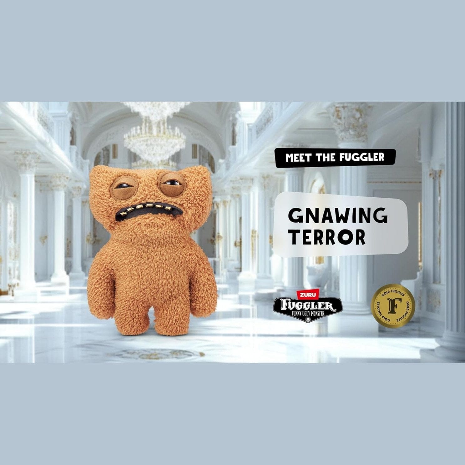 Fuggler 9" Soft Plush Toy Gold Fuggs - Gnawing Terror -Teeth 193052074416