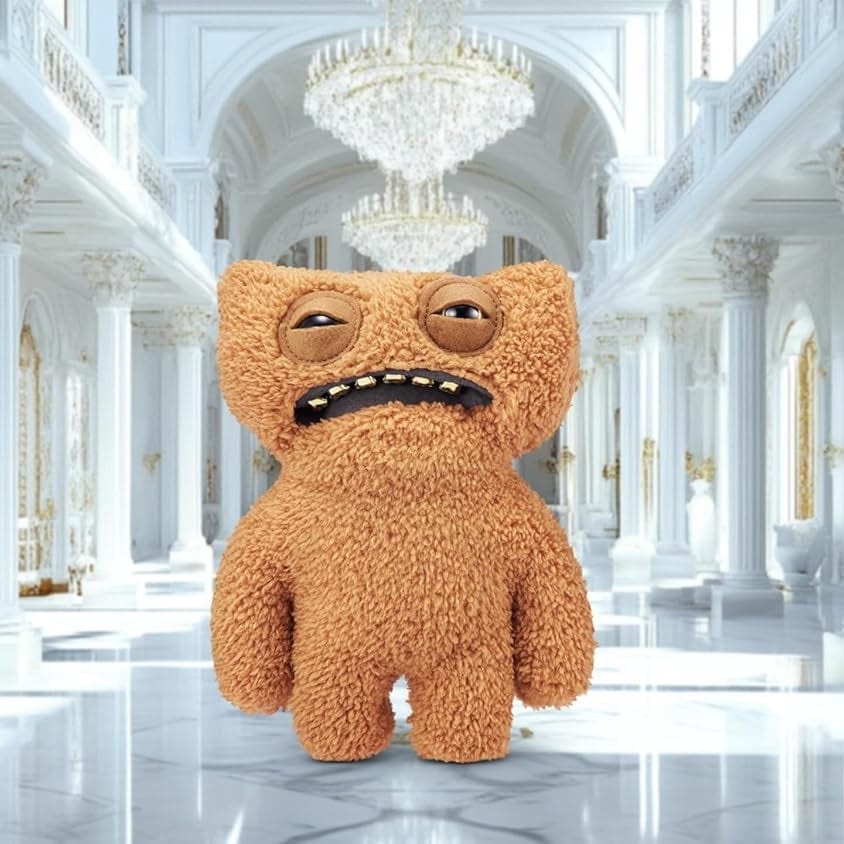 Fuggler 9" Soft Plush Toy Gold Fuggs - Gnawing Terror -Teeth 193052074416