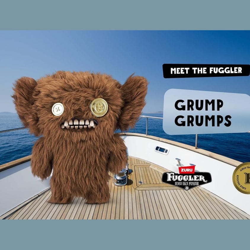 Fuggler 9" Soft Plush Toy Gold Fuggs - Grumpy Grumps - Eyes 193052074409