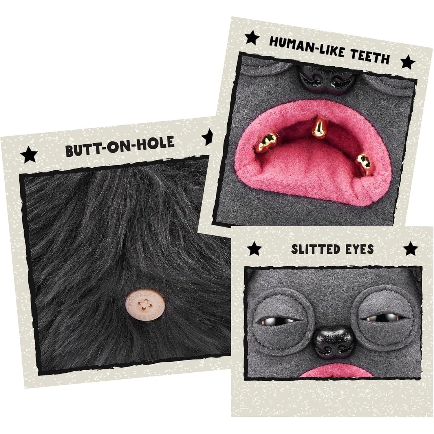 Fuggler 9" Soft Plush Toy Gold Fuggs - Hedge Grog - Eyes and Teeth 193052074430