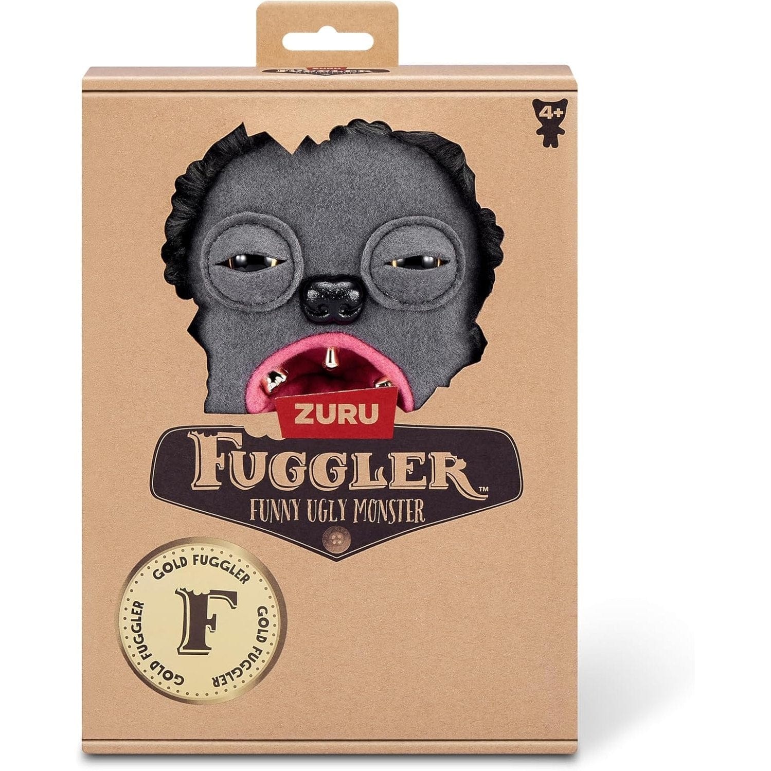 Fuggler 9" Soft Plush Toy Gold Fuggs - Hedge Grog - Eyes and Teeth 193052074430
