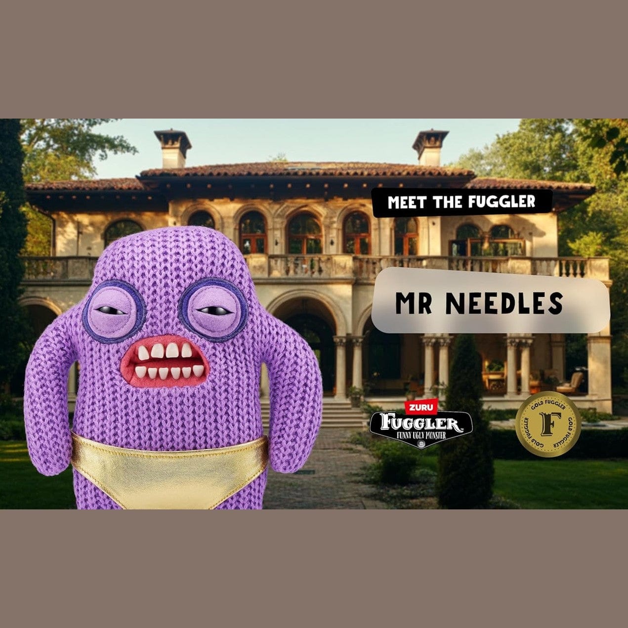 Fuggler 9" Soft Plush Toy Gold Fuggs - Mr Needles - Pants 193052074379