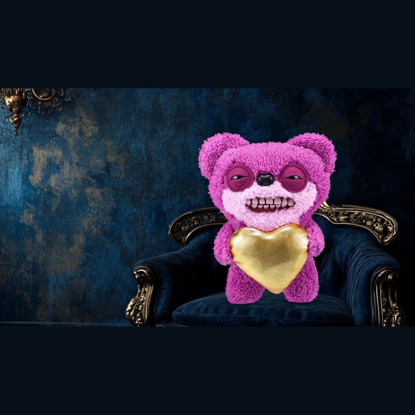 Fuggler 9" Soft Plush Toy Gold Fuggs - Teddy Bear Nightmare - Heart 193052074423