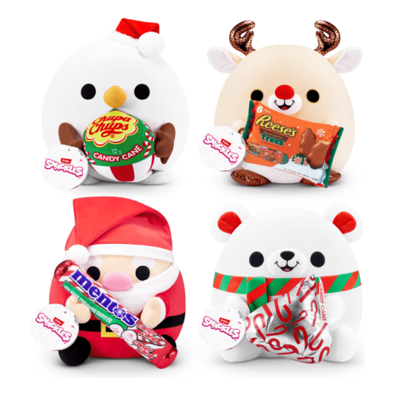 Snackles Christmas 14in Plush S1 - Snowman and Candy Cane Chupachups 193052069955
