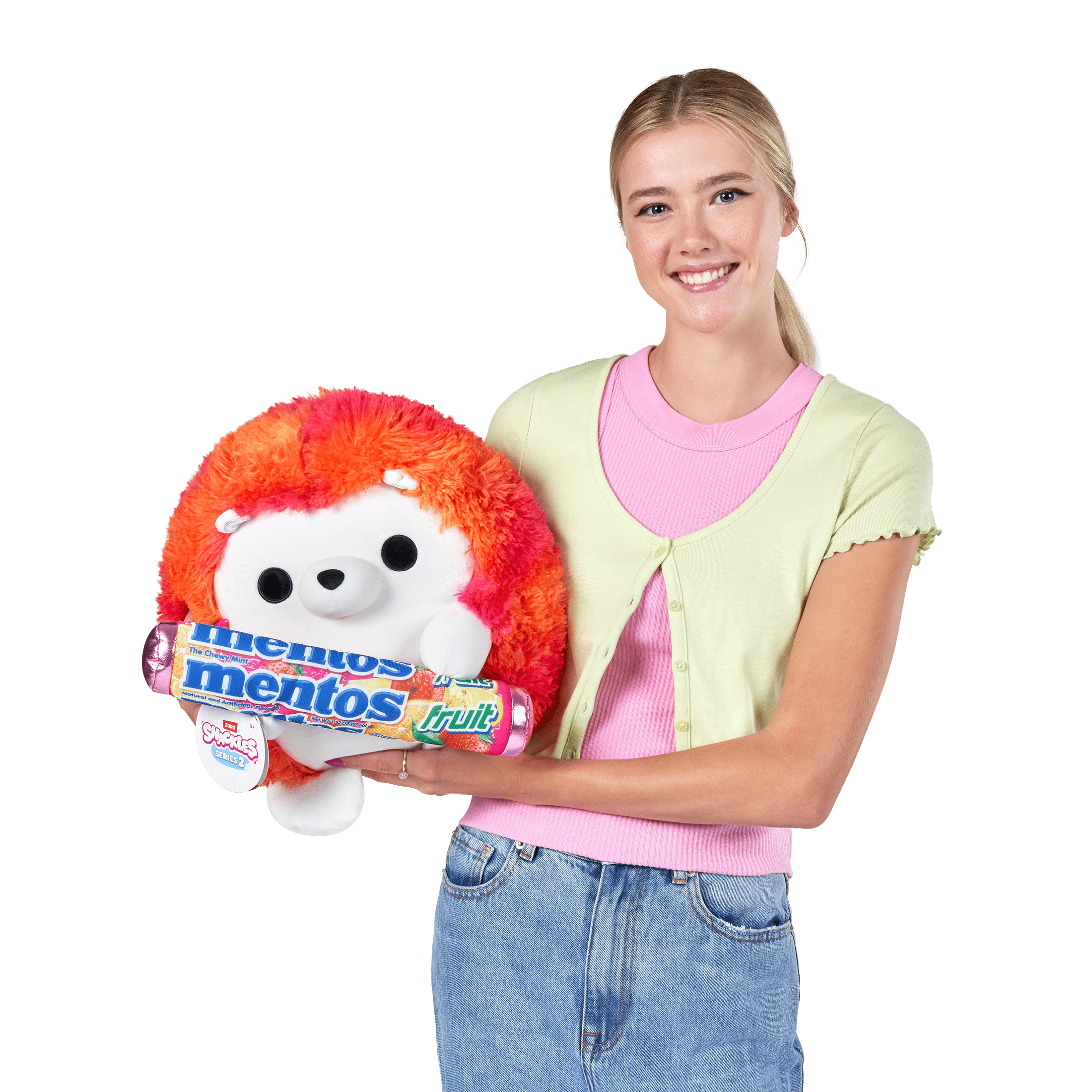Snackles Super Sized 14 inch Squishy plush Hedgehog & Mentos (Fruit) 193052065179