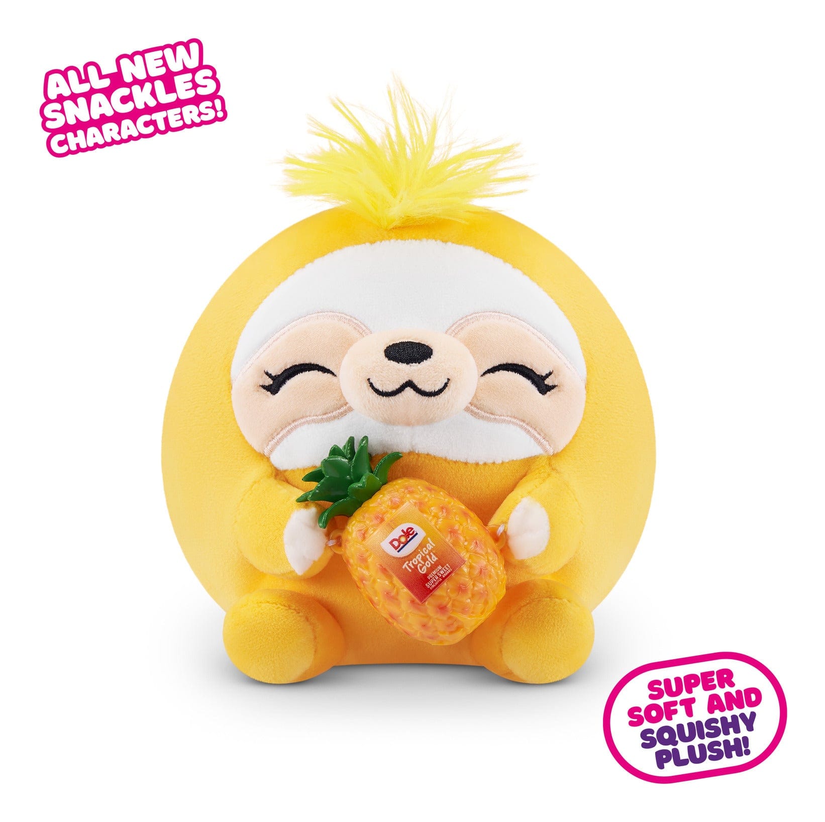 Snackles Super Sized 14 inch Squishy plush Sloth & Dole (Pineapple) 193052065186