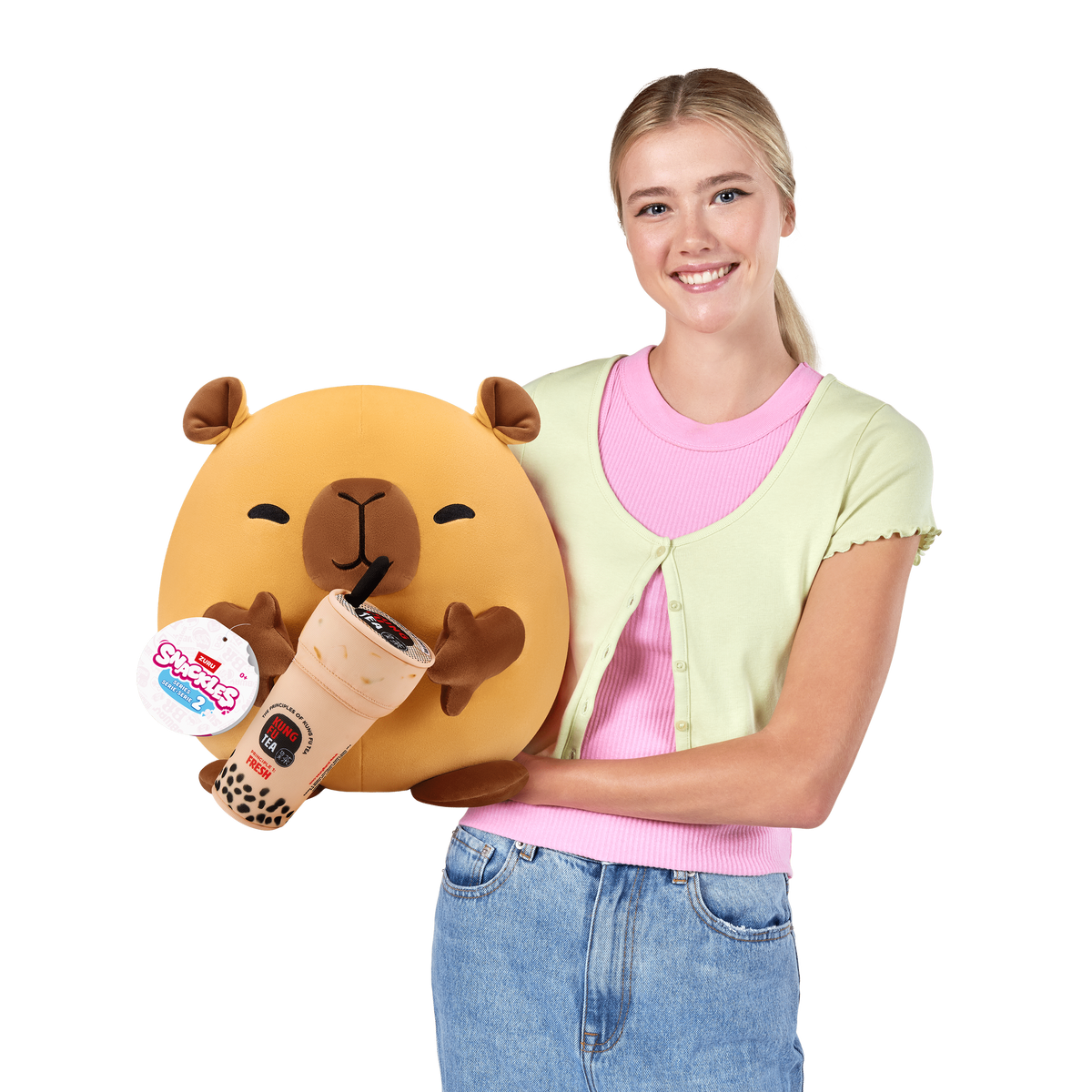 SnackSnackles Super Sized 14 inch Squishy plush Capybara & Kung Fu Tea 193052065124