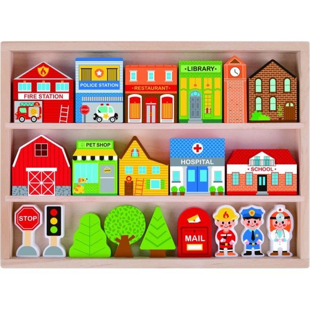 Tooky Toy Wooden Town Play Set 6972633374381