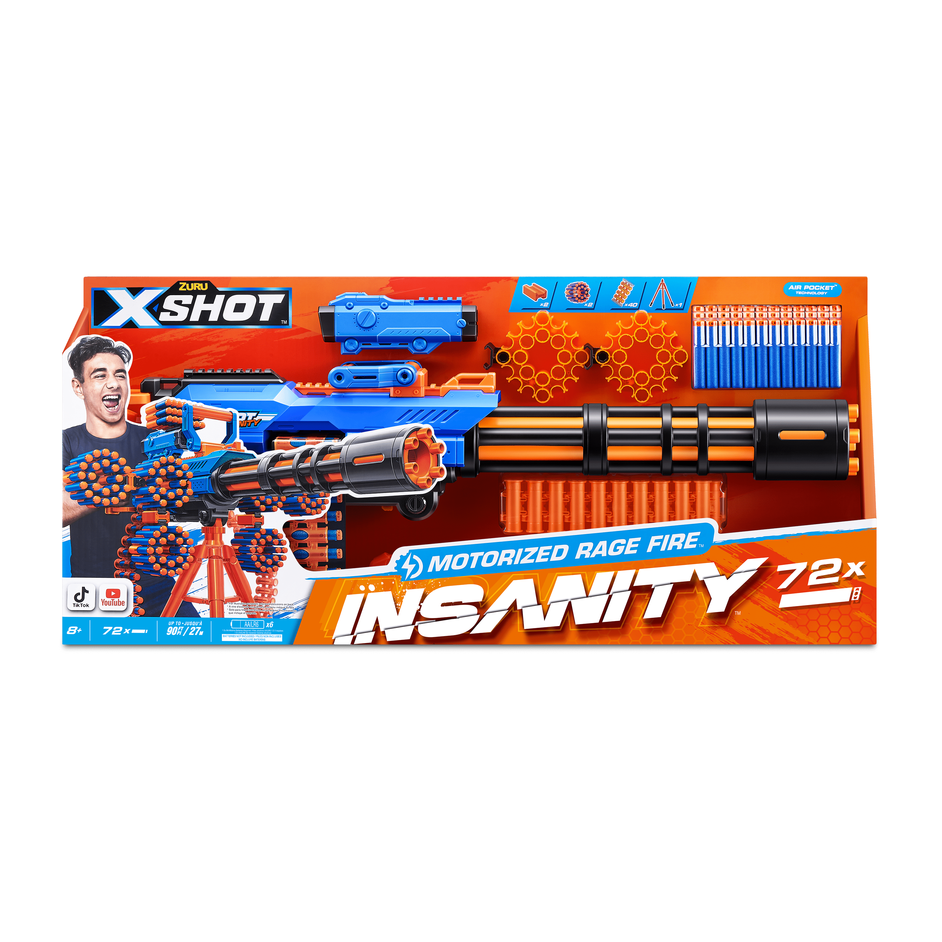 X-Shot Insanity Series 1 Motorized Rage Fire Gatling Gun 193052050373