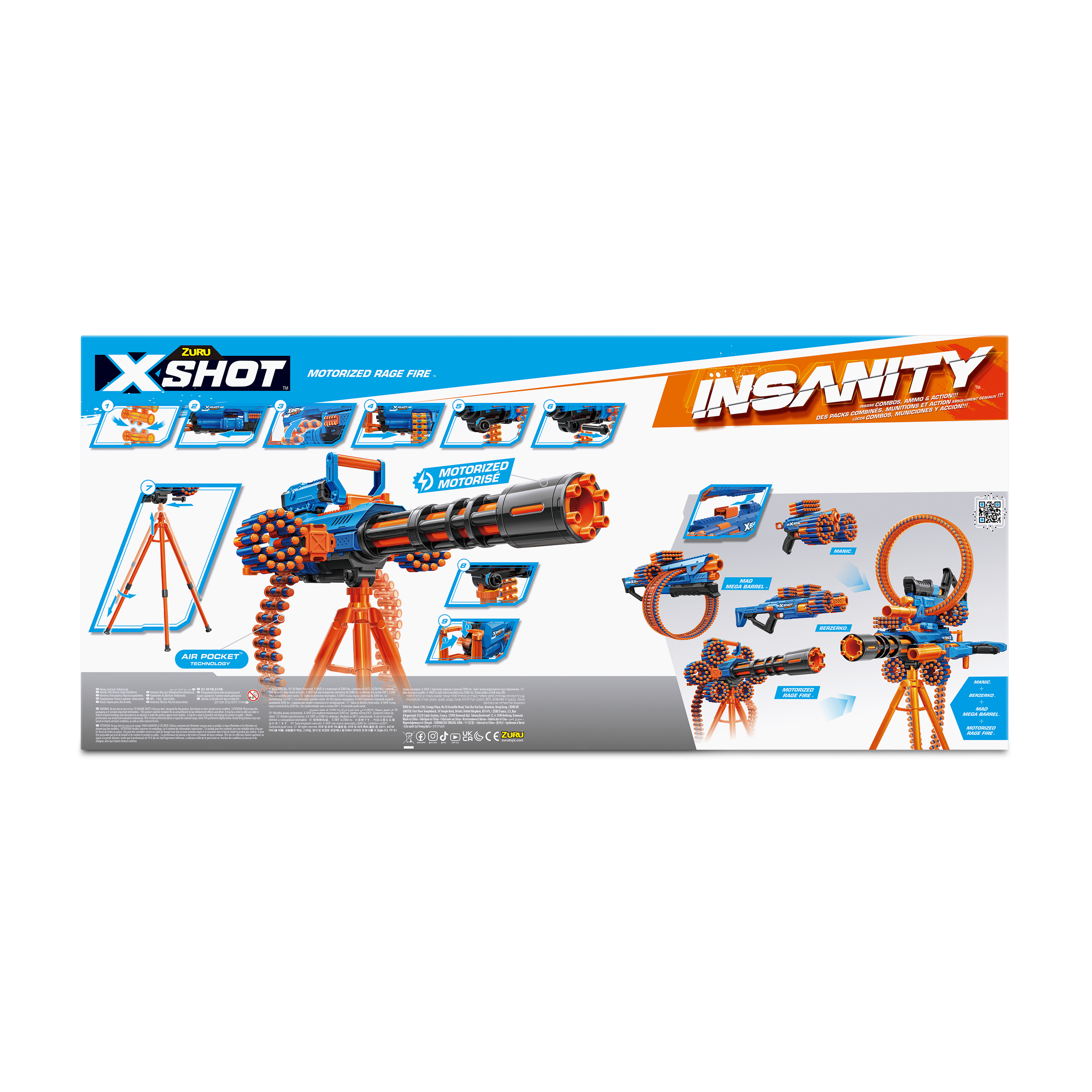 X-Shot Insanity Series 1 Motorized Rage Fire Gatling Gun 193052050373