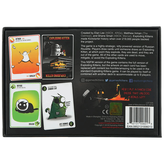 Exploding Kittens: NSFW Edition - Lennies Toys