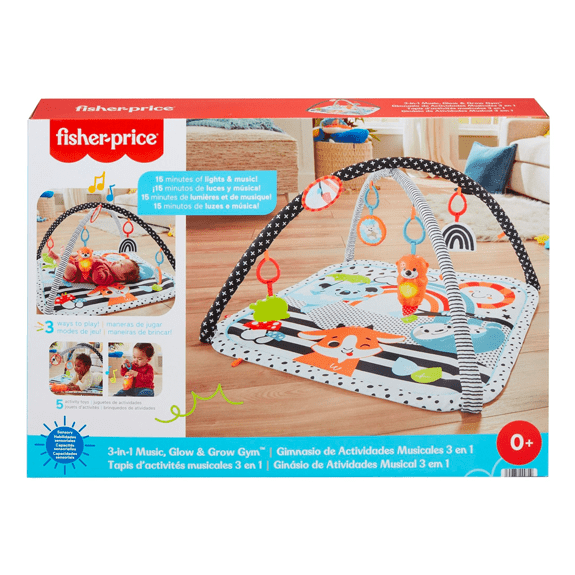 Fisher Price 3-In-1 Music, Glow And Grow Gym - Lennies Toys