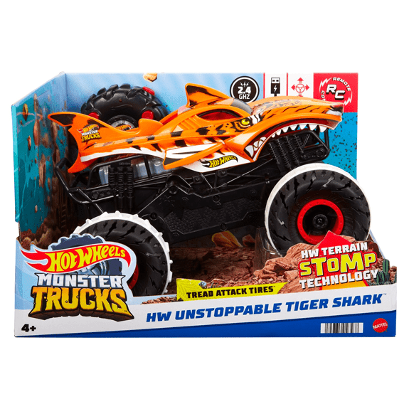 Hot Wheels Monster Truck Tiger Shark R/C - Lennies Toys