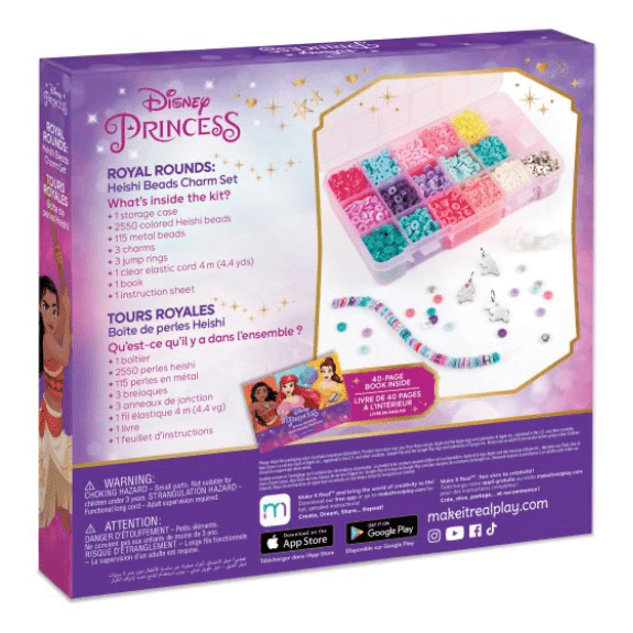 Make it Real: Disney Princess Royal Rounds Heishi Beads Charm Set - Lennies Toys