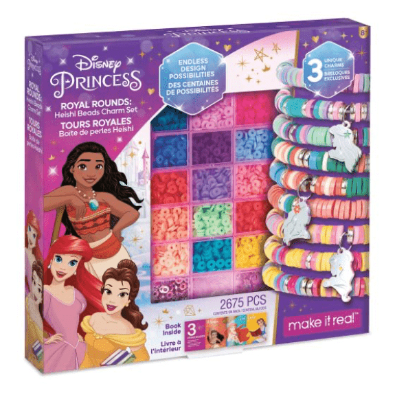 Make it Real: Disney Princess Royal Rounds Heishi Beads Charm Set - Lennies Toys