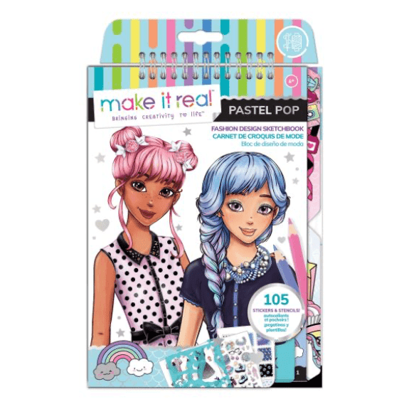 Make it Real: Fashion Design Sketchbook Pastel Pop - Lennies Toys