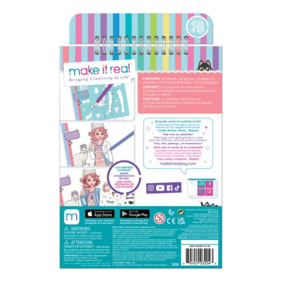 Make it Real: Fashion Design Sketchbook Pretty Kitty - Lennies Toys