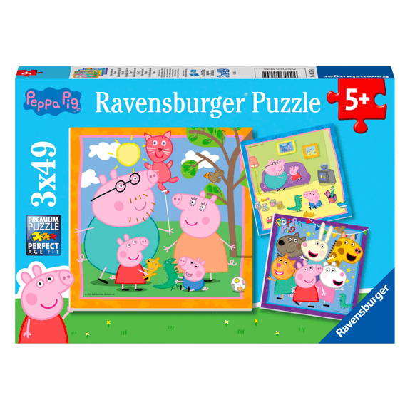 Ravensburger 3x 49 Piece Jigsaw Puzzles: Peppa Pig - Lennies Toys