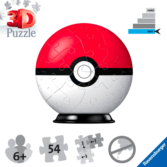 Ravensburger Pokémon Pokeball 54 Piece 3D Puzzle - Lennies Toys