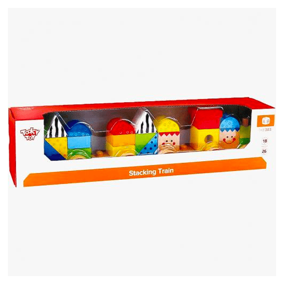 Tooky Toy's Wooden Stacking Train - Lennies Toys