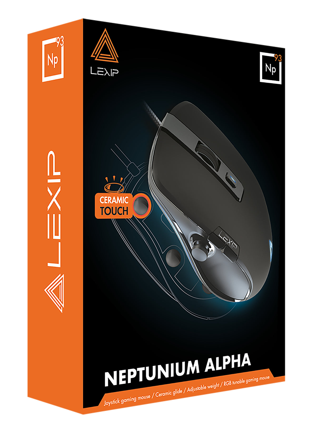 Lexip NP93 Neptunium Alpha Wired Gaming Mouse with Thumb Joystick