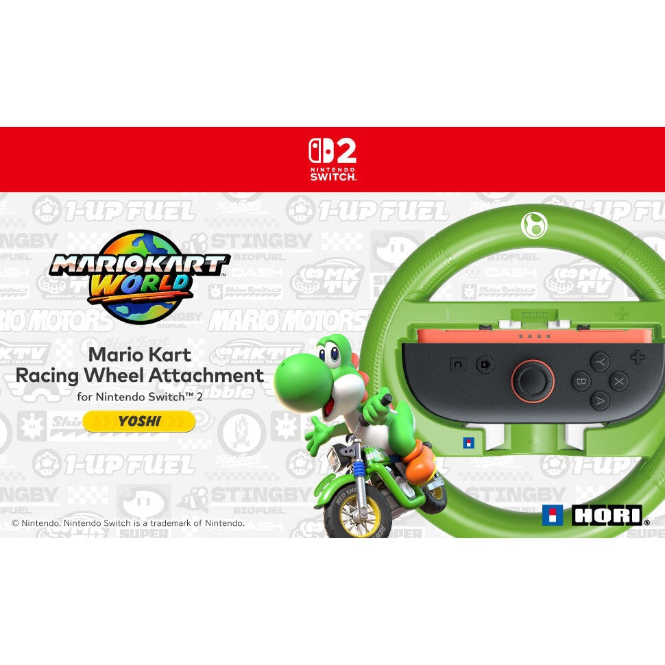 HORI Mario Kart Racing Wheel Attachment Yoshi for Nintendo Switch 2